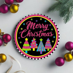 12" Metal Sign: Merry Bright Christmas