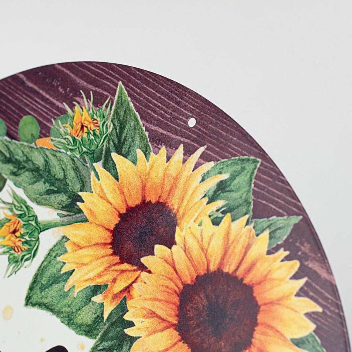 12" Metal Sign: Sunflower Welcome Wood