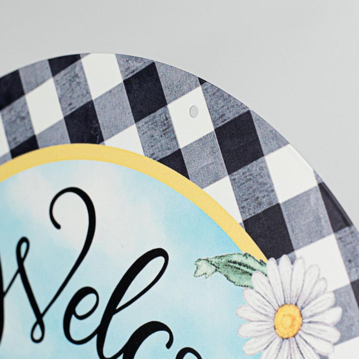 12" Metal Sign: Welcome Wheelbarrow