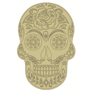 12" Sugar Skull Wood Cutout - Unfinished Wood
