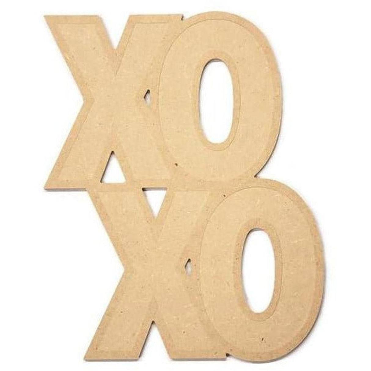12" Unpainted MDF Hugs & Kisses XOXO Cutout