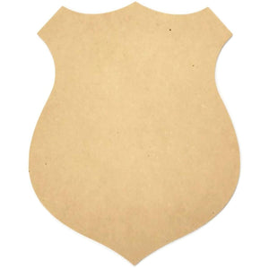 12" Unpainted MDF Police Badge Shield Wood Cutout