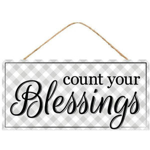 12" Wooden Sign: Count Your Blessings