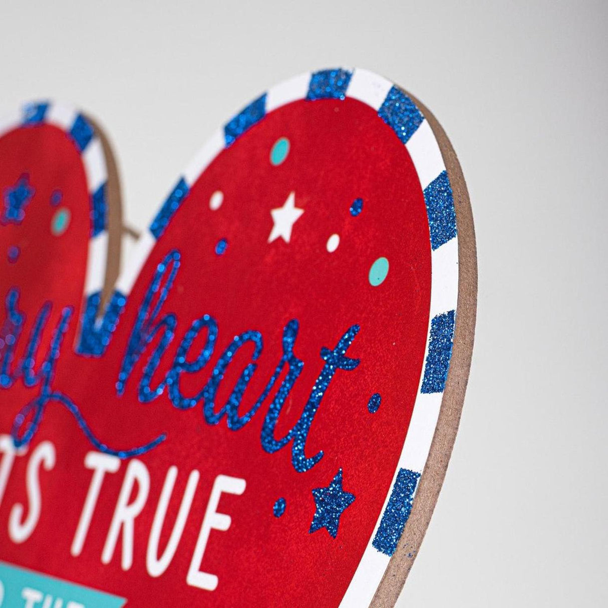 12" Wooden Sign: Heart Beats True