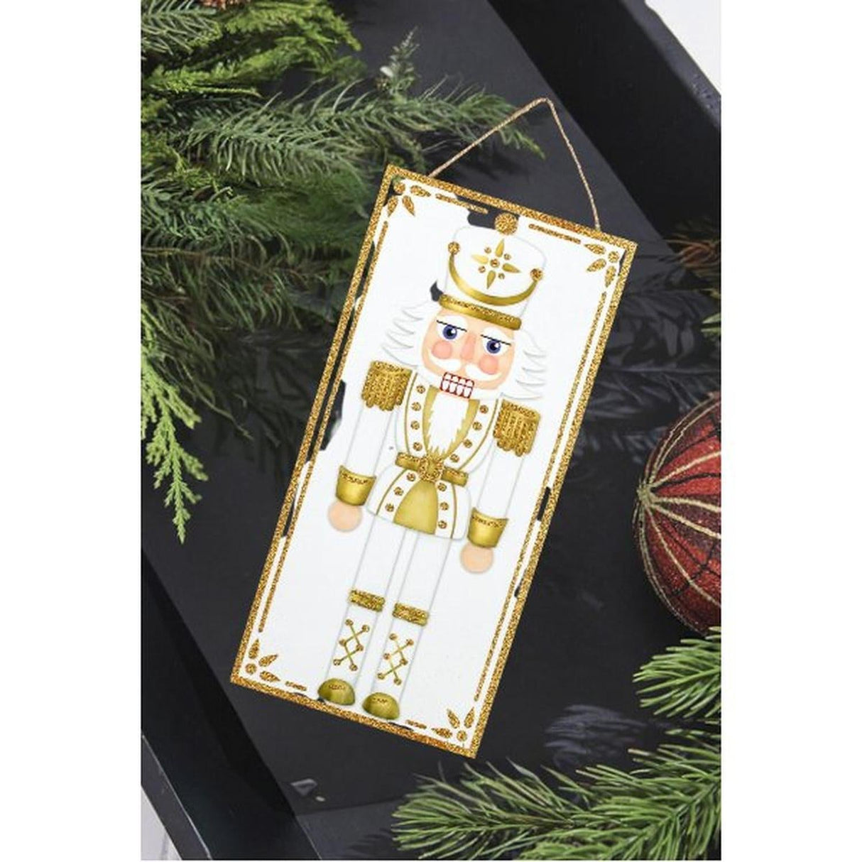 12" Wooden Sign: Nutcracker Gold