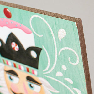 12" Wooden Sign: Nutcracker Mint Green