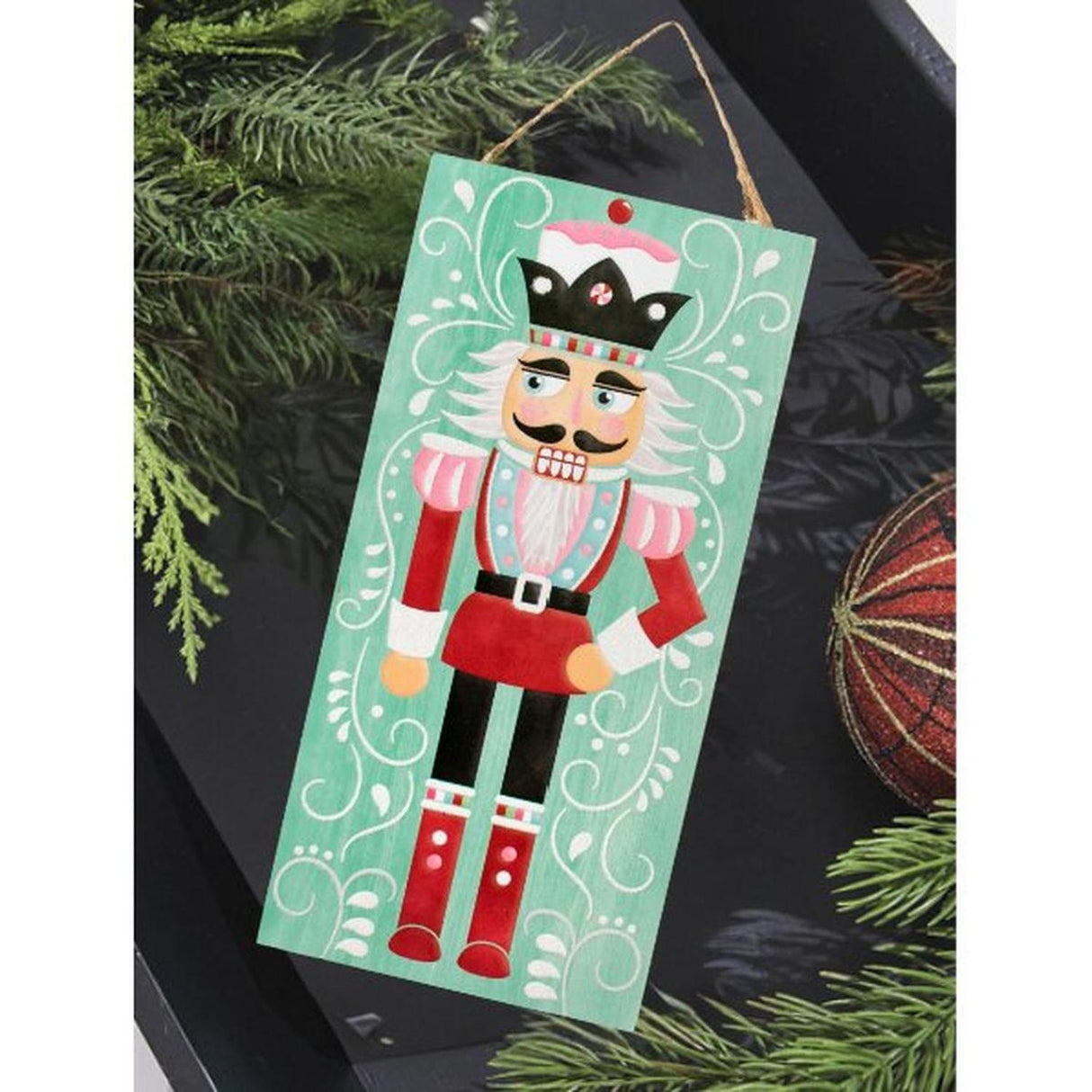 12" Wooden Sign: Nutcracker Mint Green