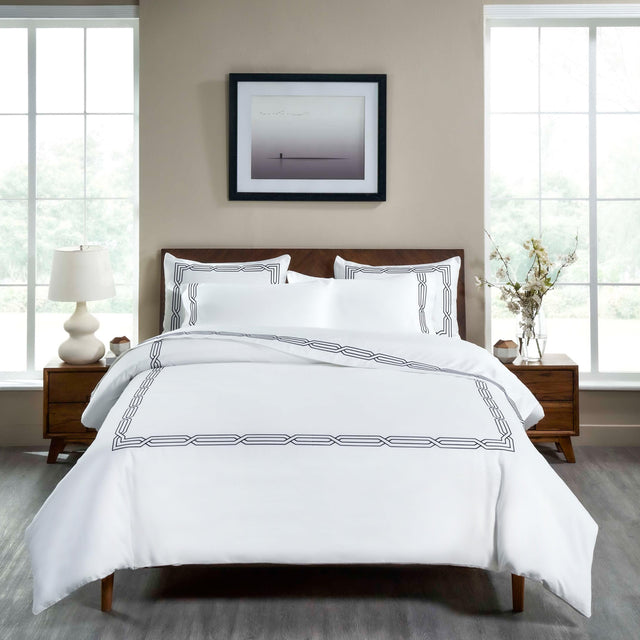 1200 Thread Count Egyptian Cotton Embroidered Duvet Cover Set - Egyptian Cotton Duvet Cover Set by Superior