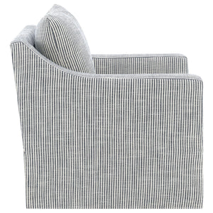 Merced - Upholstered Sloped Arm Accent Swivel Chair With 360 Degree Swivel Base - Gray