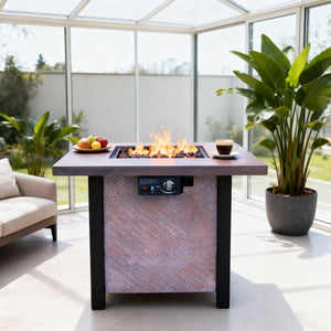 25" H Outdoor Patio Propane Gas Fire Pit Table - 50,000 BTU