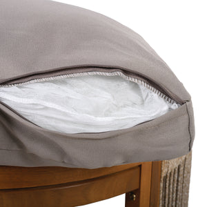 4-Piece Patio Seating Group with Acacia Wood and Woven Rope Accents
