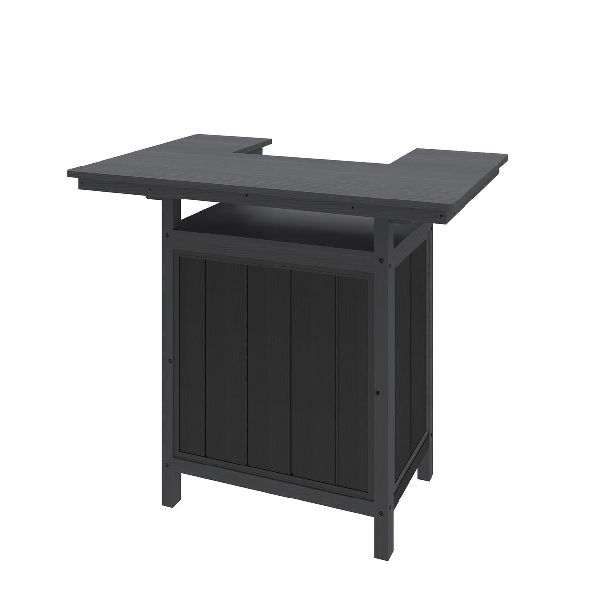 Outdoor Bar Patio Kitchen Island with HDPE & Aluminum Frame