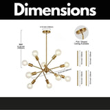 Modern chandelier lighting 10 lights with adjustable arms