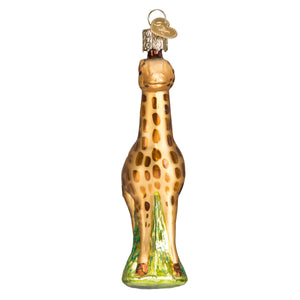 Baby Giraffe Ornament Hand-Blown Glass 4.5x2.5x4.75 Inches
