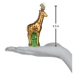 Baby Giraffe Ornament Hand-Blown Glass 4.5x2.5x4.75 Inches