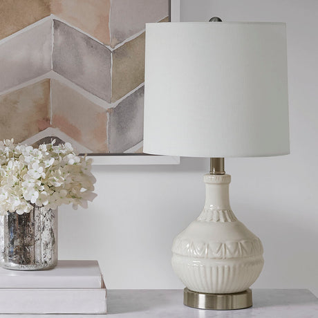 Embossed boho table lamp