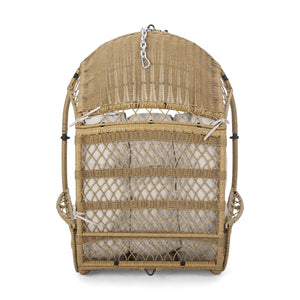 Outdoor / Indoor Wicker Hanging Chair With 8Ft Chain - Light Brown / Beige