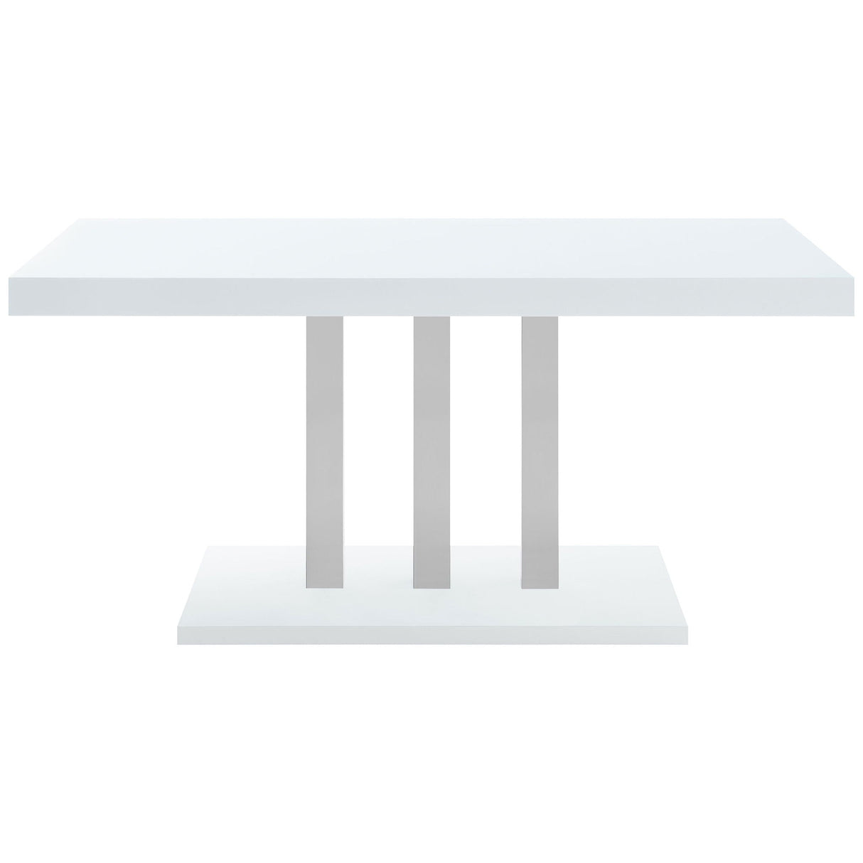 Creston - 5 Piece Dining Set With Upholstered Chairs - Gloss White