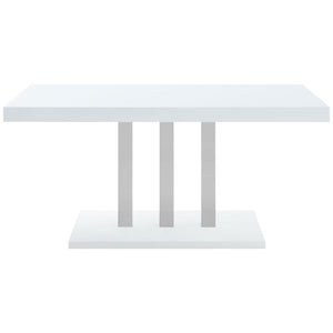 Creston - 5 Piece Dining Set With Upholstered Chairs - Gloss White