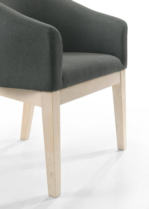 Neroli Set of 2 Gray Fabric 23' Barrel Accent Chairs