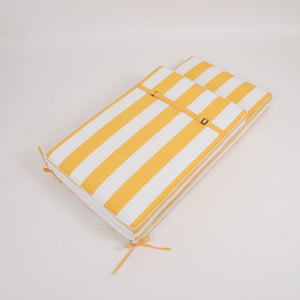2-Piece Outdoor Chaise Lounge Cushion Set, Yellow/White
