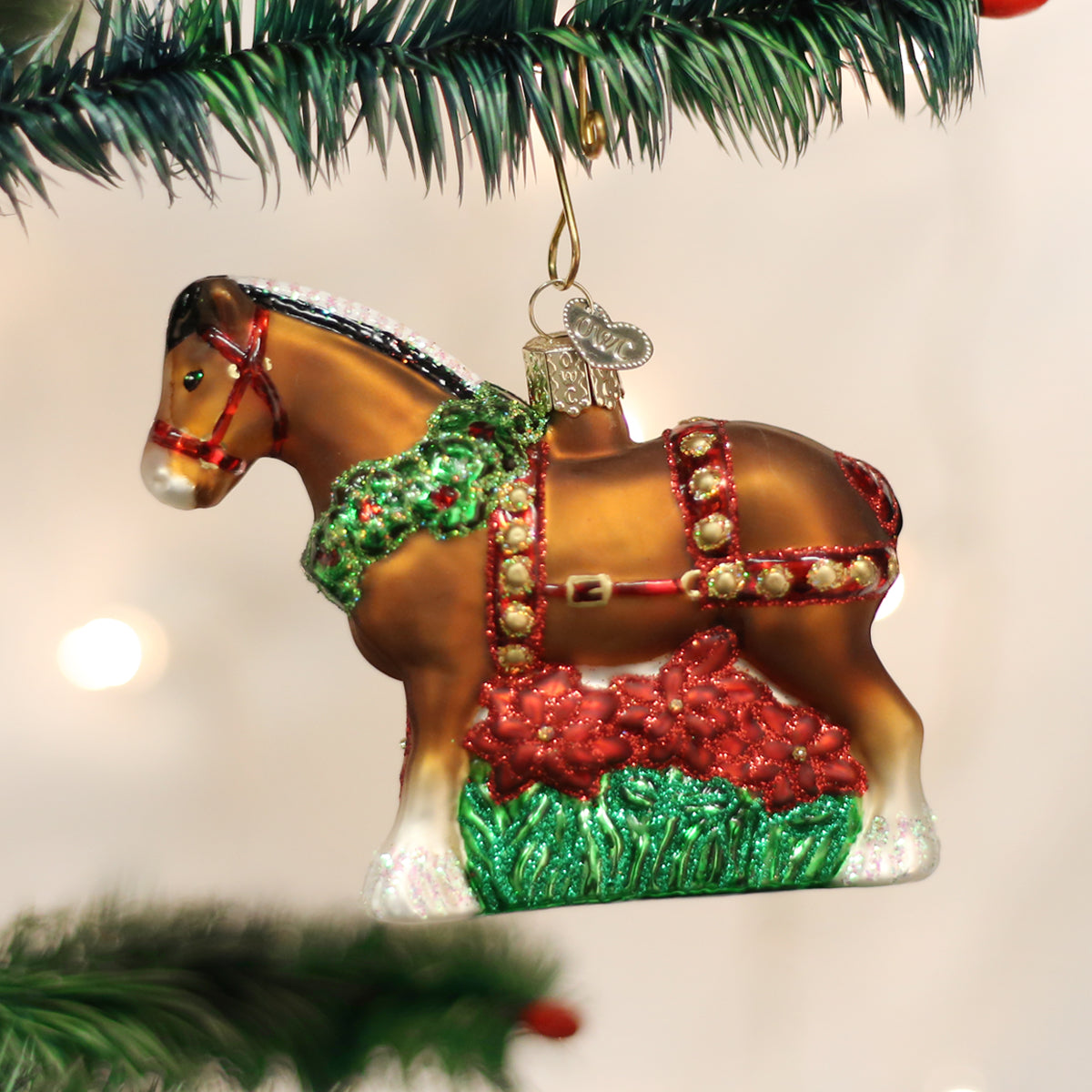 Holiday Clydesdale Ornament 3.5x4x1.25 by Old World Christmas