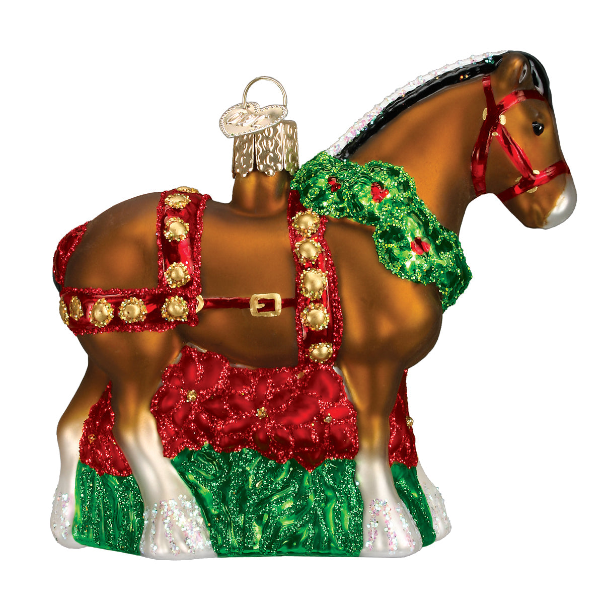 Holiday Clydesdale Ornament 3.5x4x1.25 by Old World Christmas