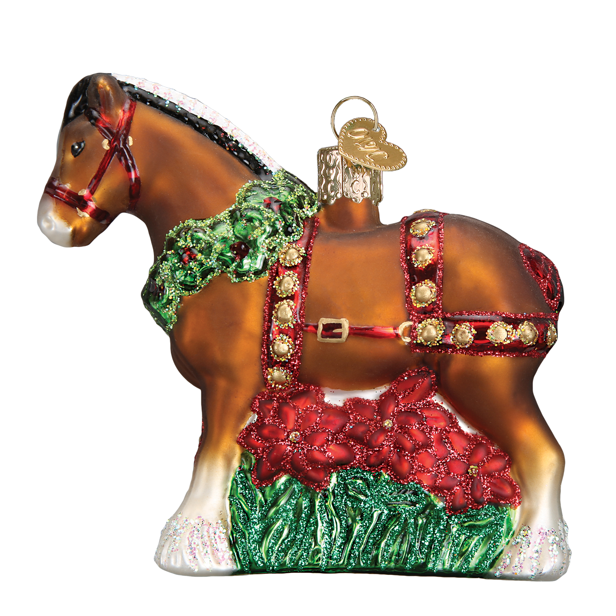 Holiday Clydesdale Ornament 3.5x4x1.25 by Old World Christmas