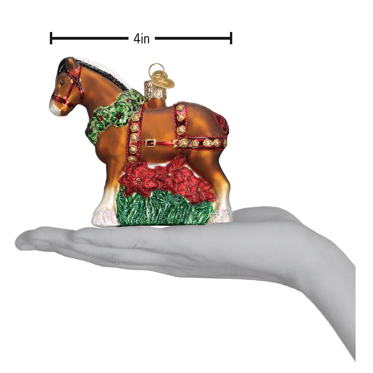 Holiday Clydesdale Ornament 3.5x4x1.25 by Old World Christmas