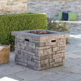 Outdoor Square Propane Fire Pit 40,000 BTU - Gray