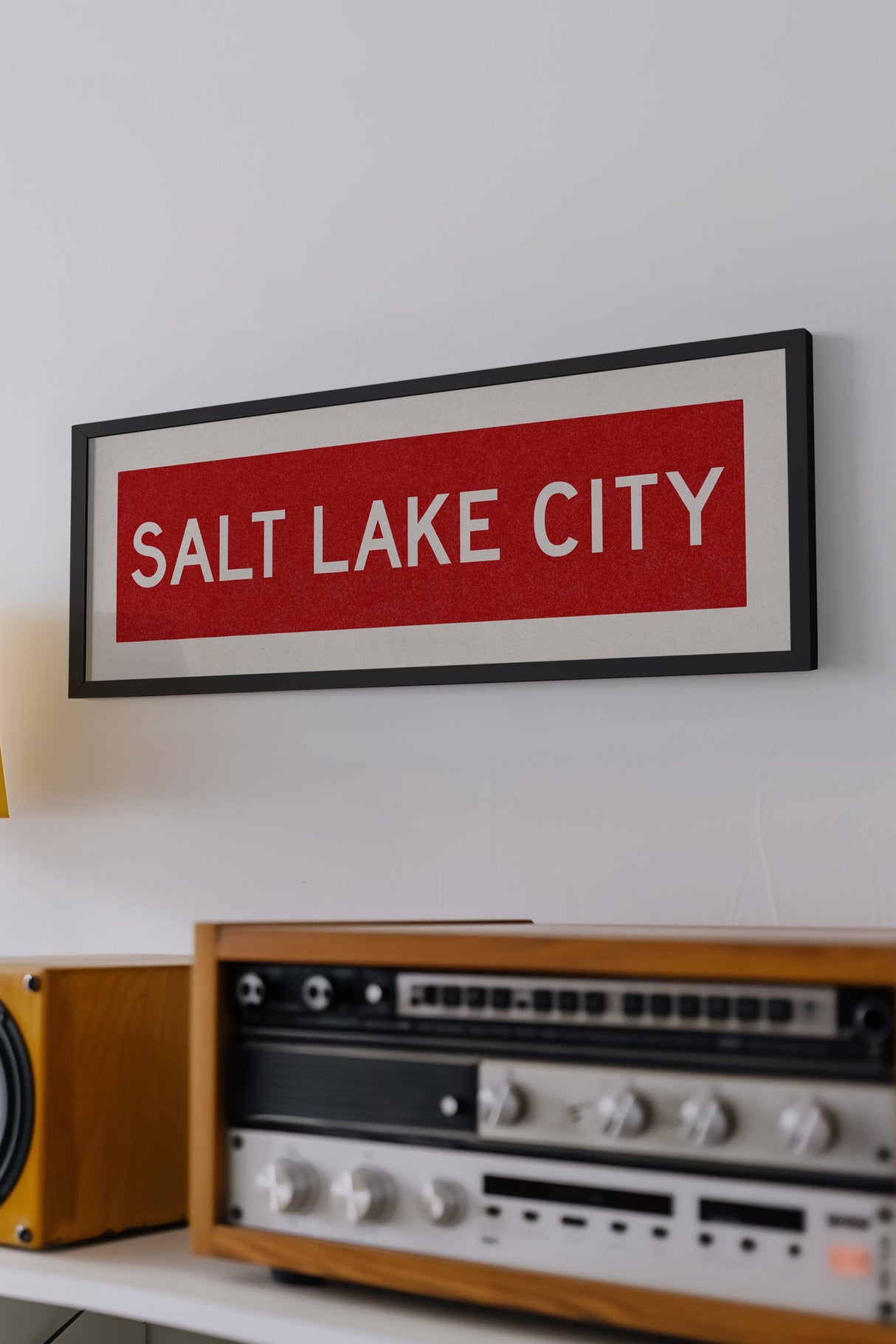 Framed Salt Lake City Red Bus Scroll