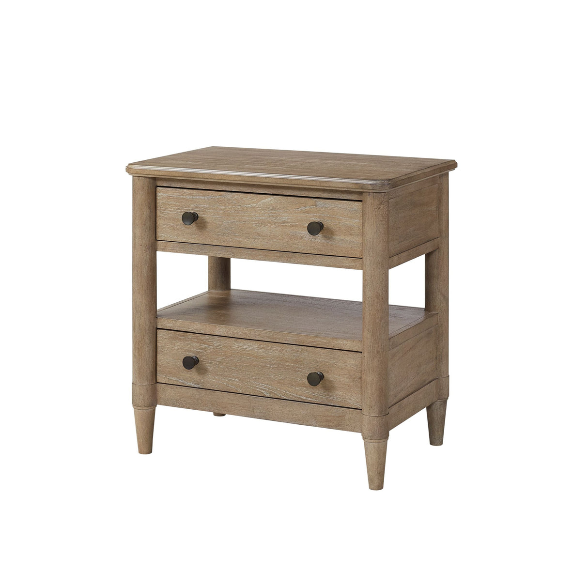 Nightstand with 2 Drawer and Open Shelf