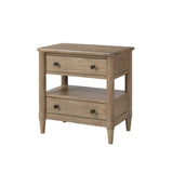 Nightstand with 2 Drawer and Open Shelf