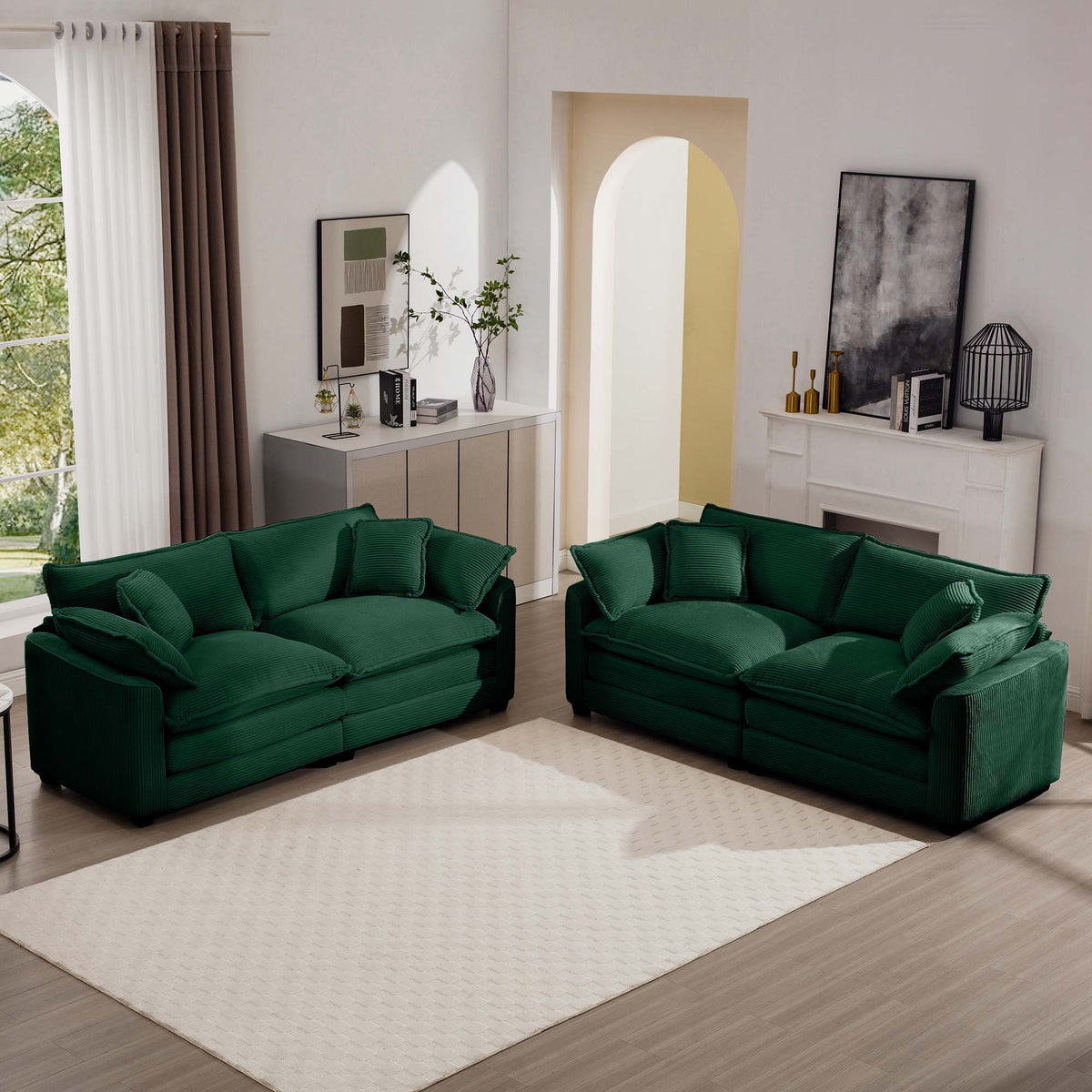 Elegant Oversized Sectional Sofa Set With Deep Seats And Flexible Layout