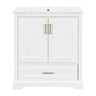 Bathroom Vanity With Sink, 1 Divided Drawer And 2 Soft Close Doors With Double Shelf