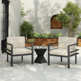 3 Piece Modern Outdoor Patio Seating with Aluminum Frame, Weather-Resistant Cushions, Sleek Design, And a Side Table, Perfect for Patio, Garden, or Balcony