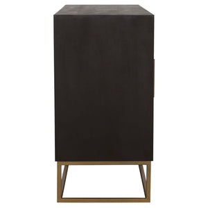 Zara 2-door 57-inch Wood Accent Storage Cabinet Black Walnut