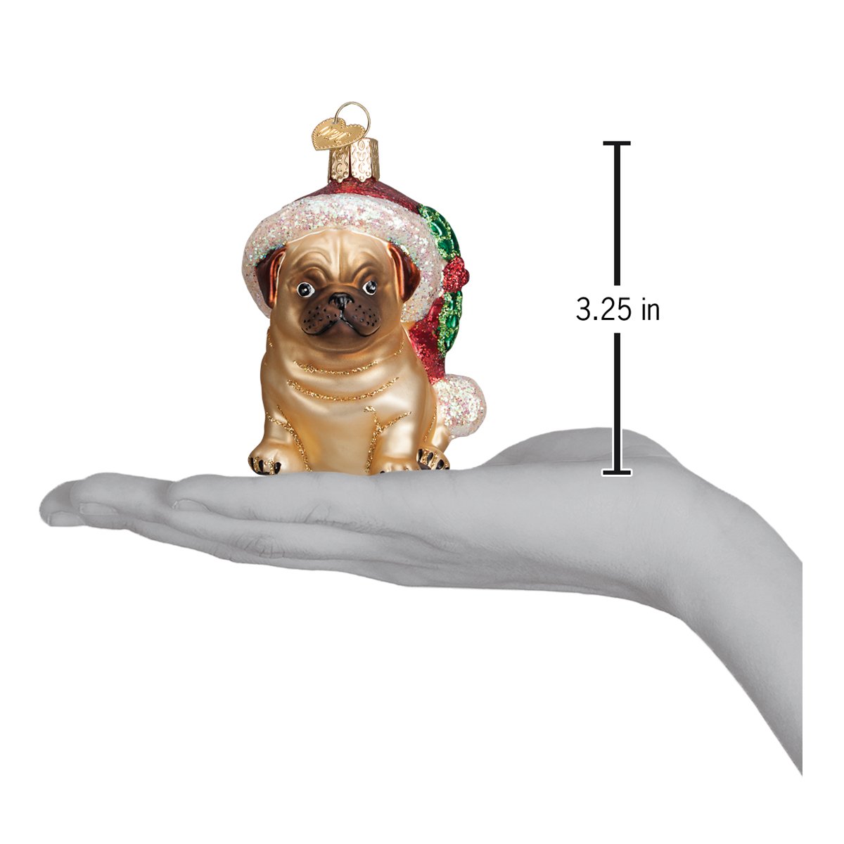 Holly Hat Pug Ornament by Old World Christmas