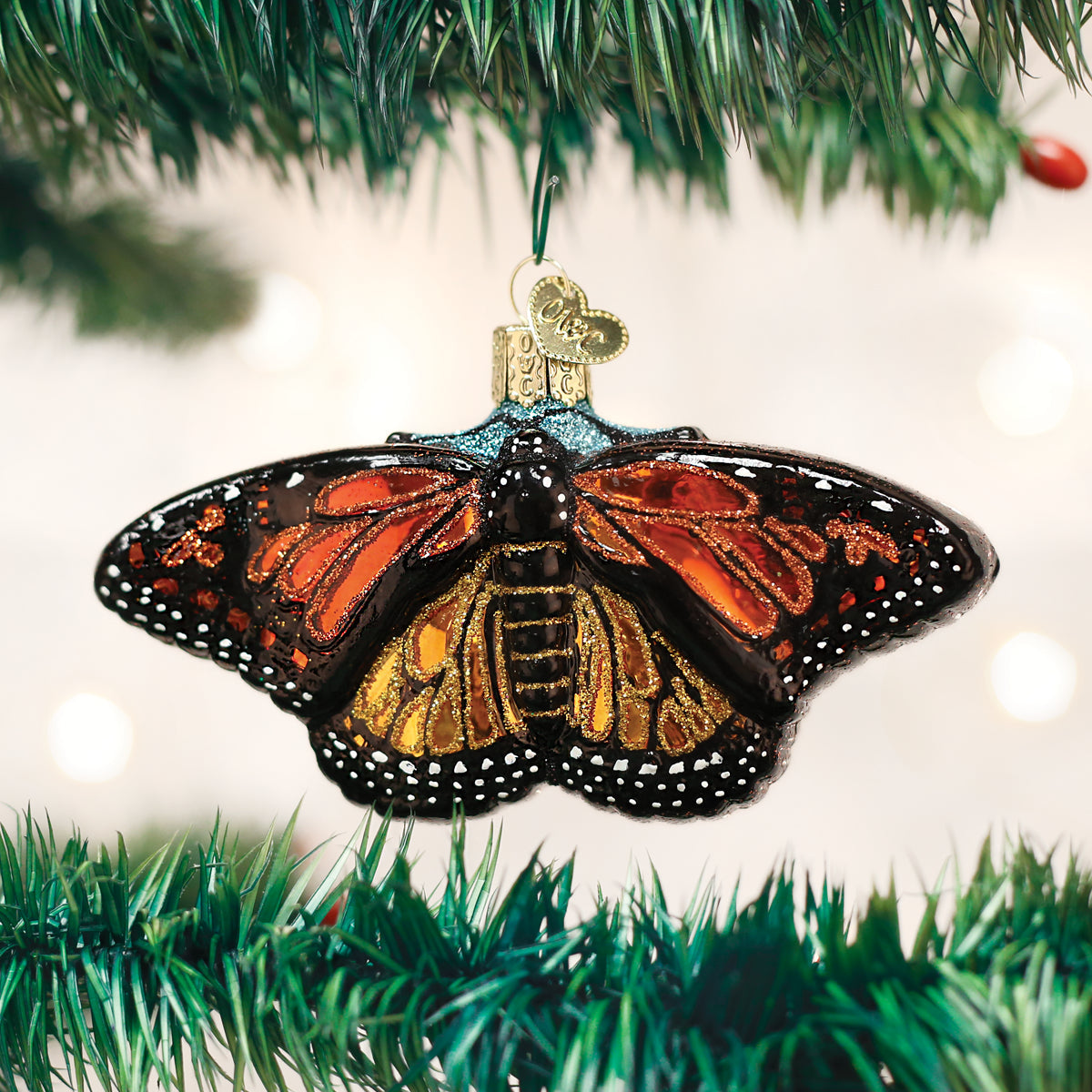 Monarch Butterfly Ornament by Old World Christmas 2.5x4.5x1 Inch