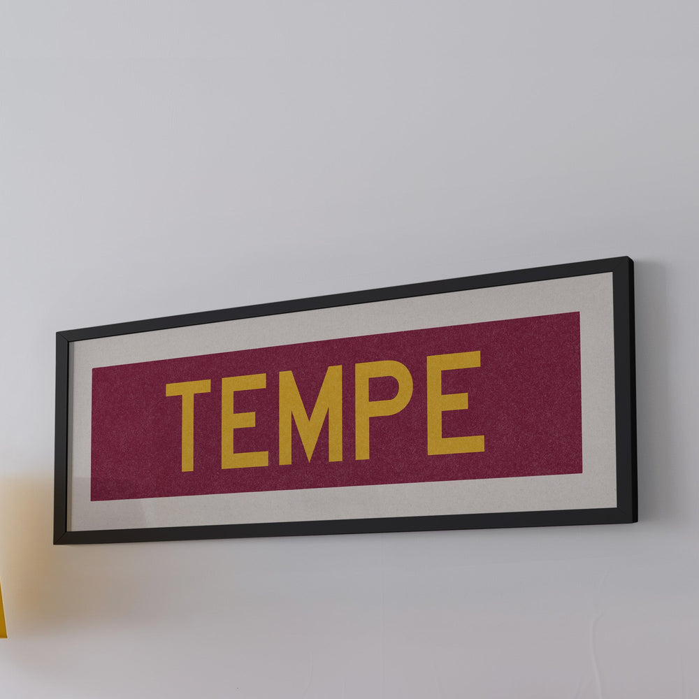 Framed Tempe Maroon Bus Scroll