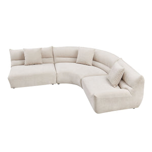 Modular Curved Sectional Sofa, 3-Piece Free-Form Configuration