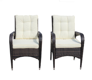 2-Piece Liberatore Dining Chairs with Beige Cushions