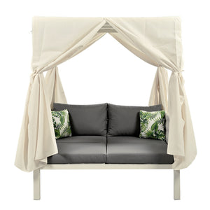 U_Style Outdoor Patio Sunbed with Curtains