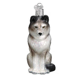 Sitting Wolf Ornament