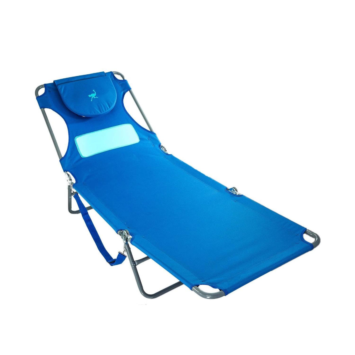 Ostrich Ladies Comfort Lounger, Beach Camping Pool Tanning Chair, Ocean Blue