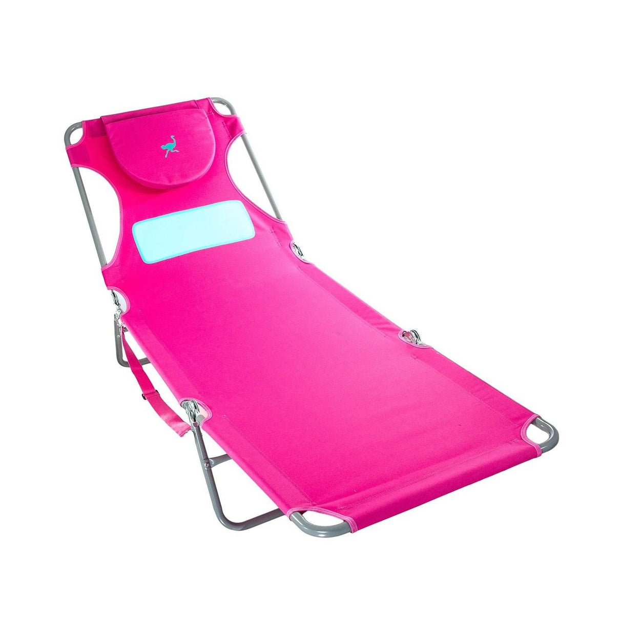 Ostrich Ladies Comfort Lounger, Portable Beach Camping Pool Tanning Chair, Pink
