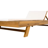 Lounge Chaise Set, Acacia Wood with Water-Resistant Cushions