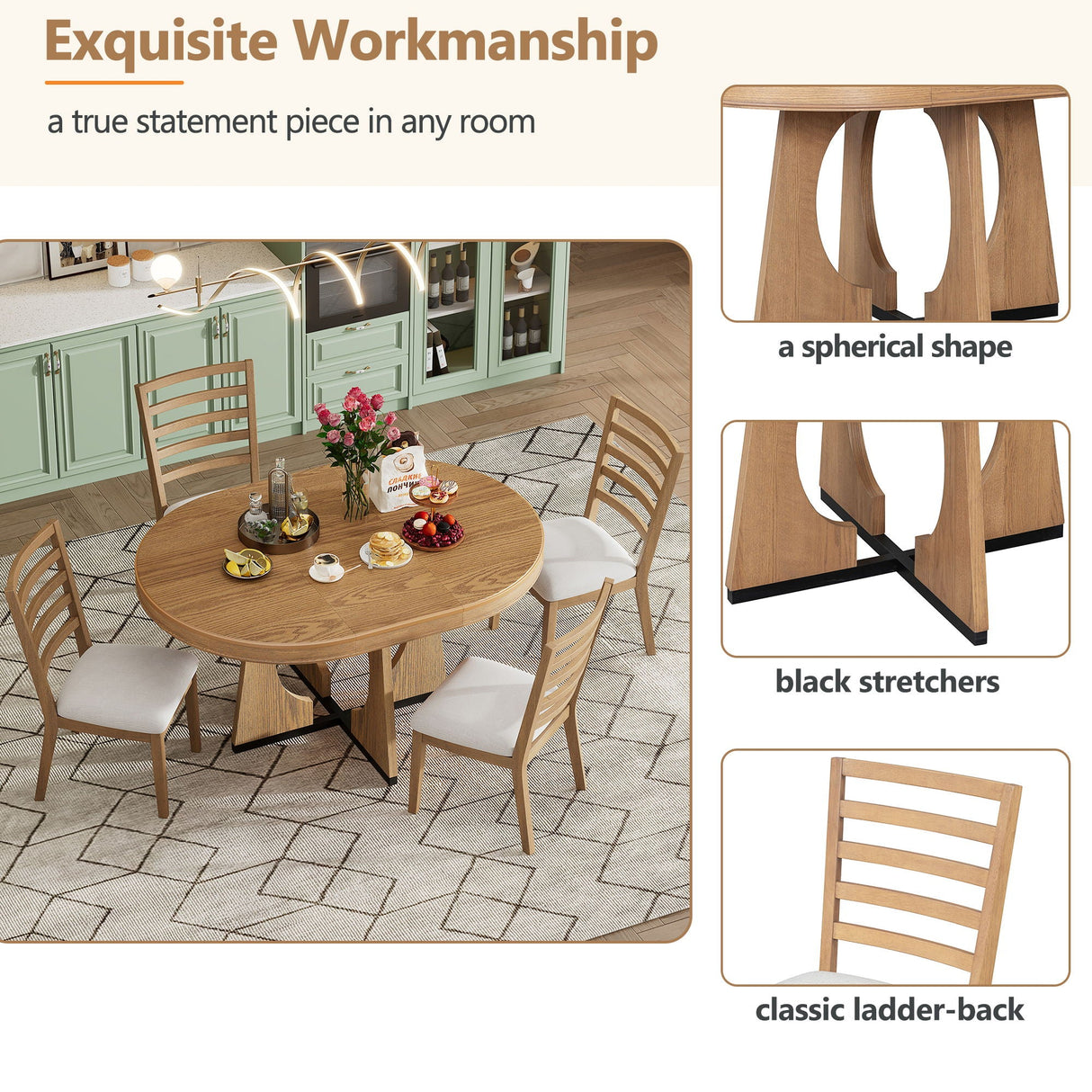 Round Dining Table Set For 4 With Chairs