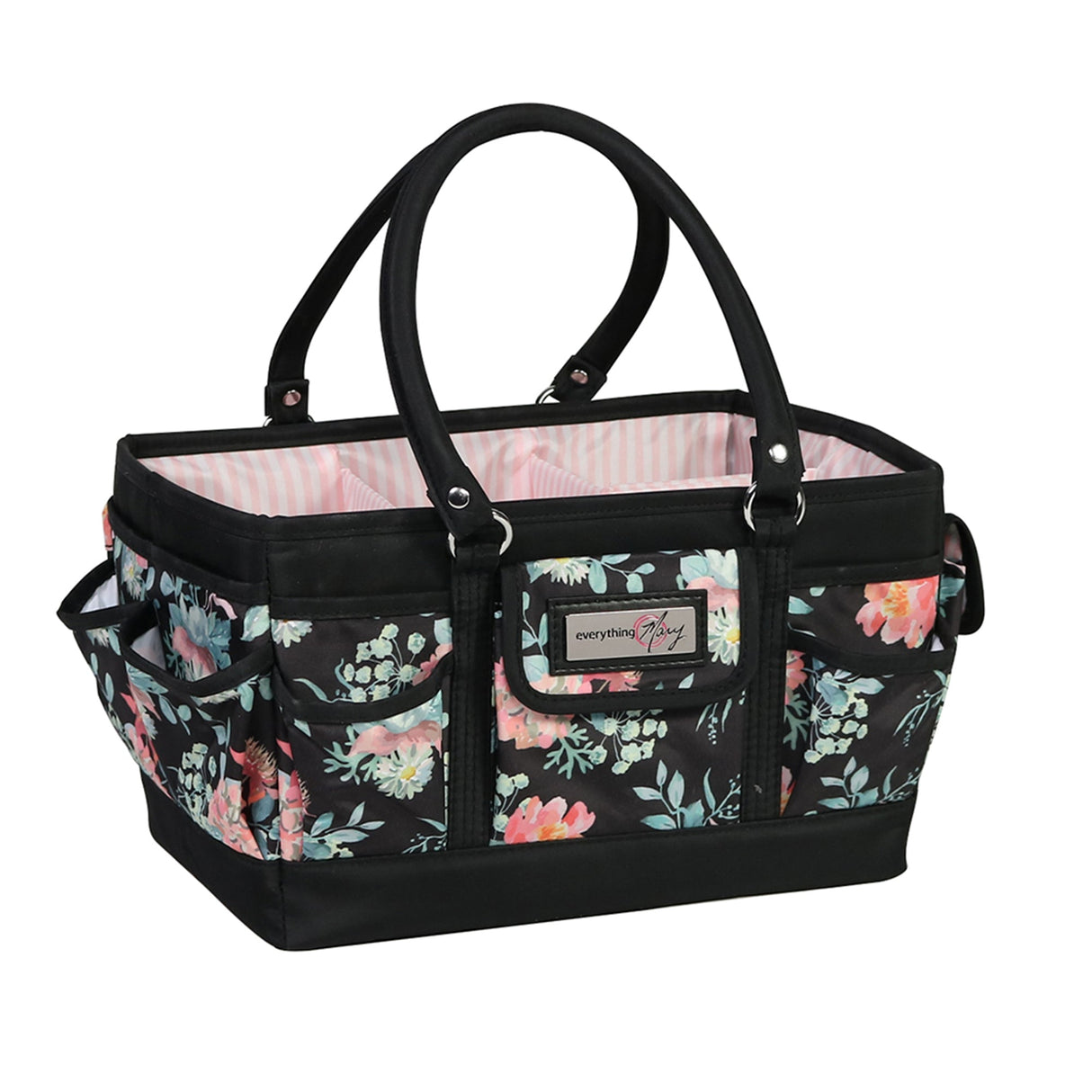 Deluxe Store & Tote Craft Organizer, Black & Floral