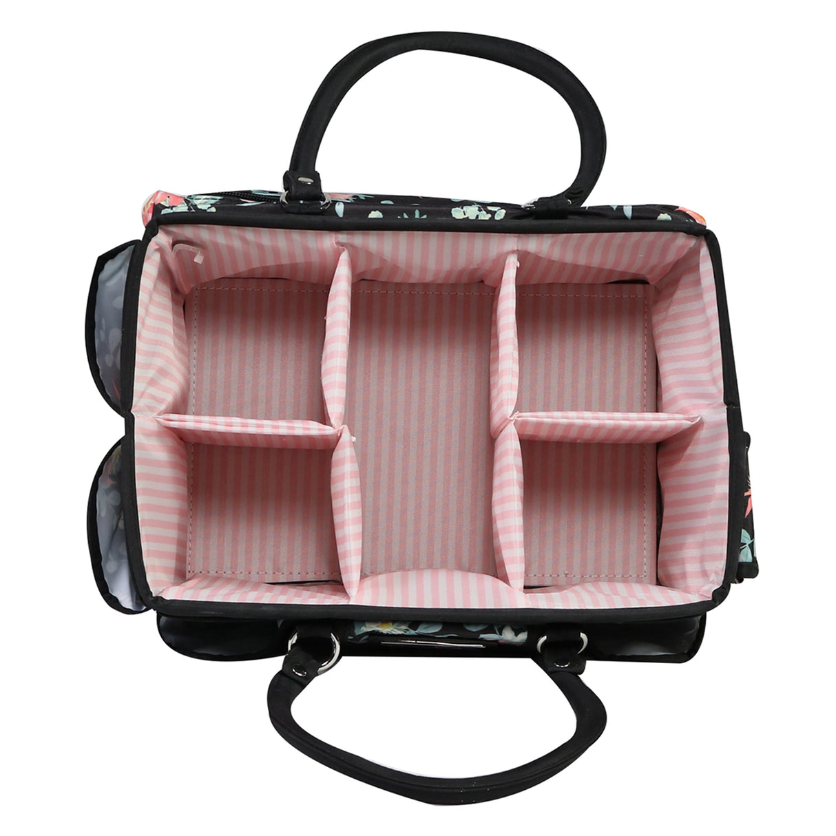 Deluxe Store & Tote Craft Organizer, Black & Floral